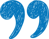 blue hand-drawn sketch-style quote icon
